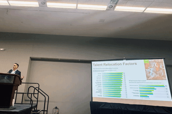 Josh Wright speaking at the IEDC Annual Conference