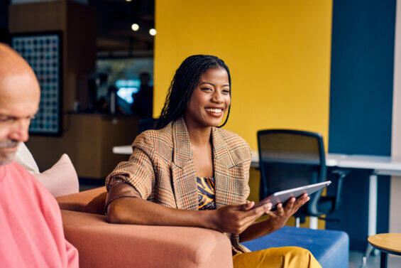 Black Gen Z journalist in blazer working in travel media